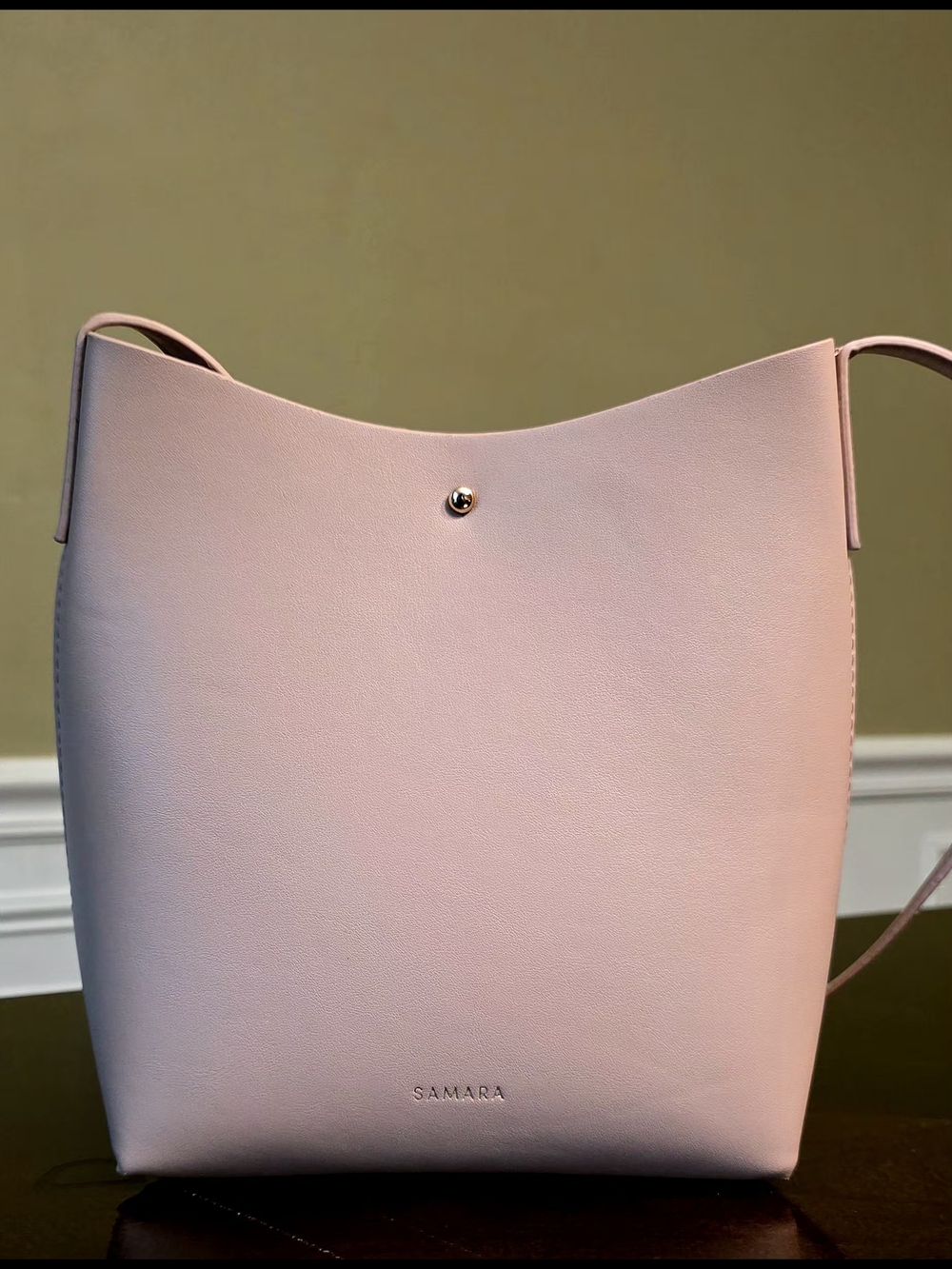 Samara Blush Pink Leather Shoulder Tote